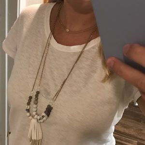 Necklace with white tassel